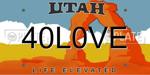 40L0VE Utah License Plate