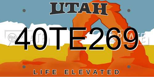40TE269 Utah License Plate