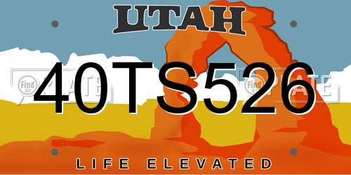 40TS526 Utah License Plate
