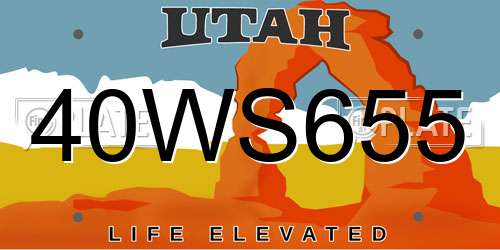 40WS655 Utah License Plate