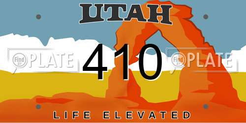 410 Utah License Plate