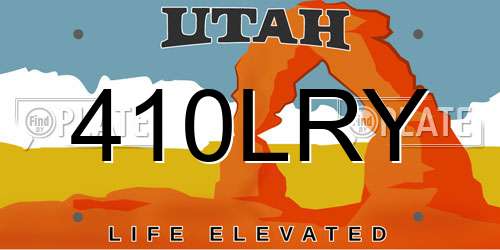 410LRY Utah License Plate