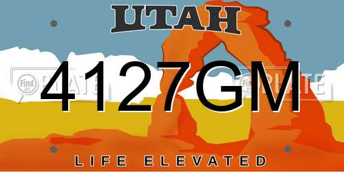 4127GM Utah License Plate