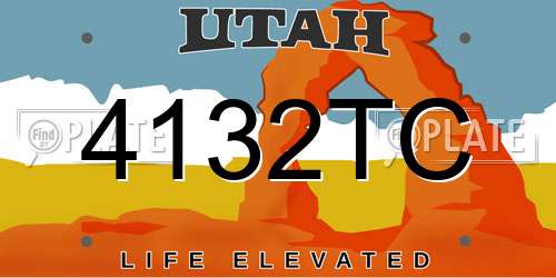 4132TC Utah License Plate