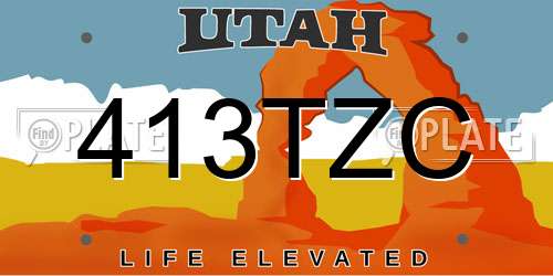 413TZC Utah License Plate