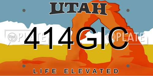414GIC Utah License Plate
