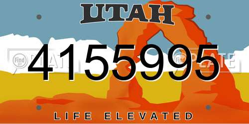 4155995 Utah License Plate