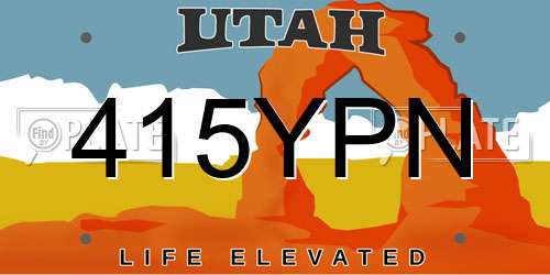 415YPN Utah License Plate
