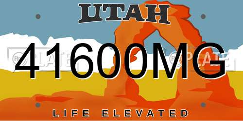 41600MG Utah License Plate