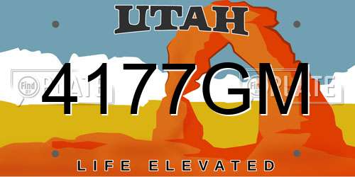 4177GM Utah License Plate