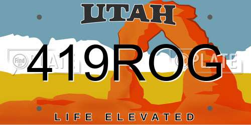 419ROG Utah License Plate