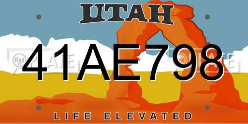 41AE798 Utah License Plate