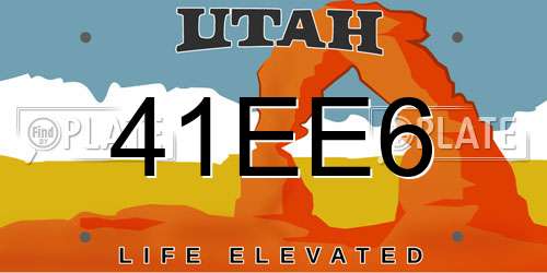 41EE6 Utah License Plate