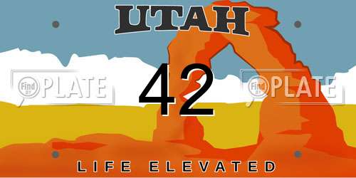 42 Utah License Plate