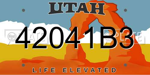 42041B3 Utah License Plate