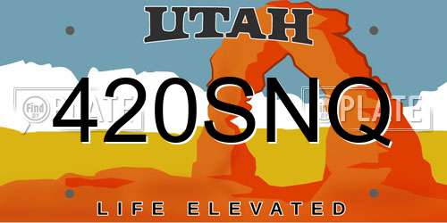 420SNQ Utah License Plate