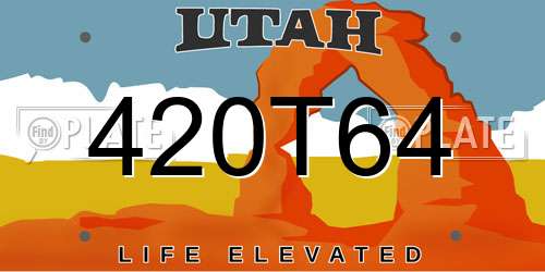 420T64 Utah License Plate