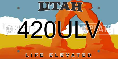 420ULV Utah License Plate