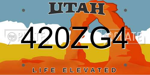 420ZG4 Utah License Plate
