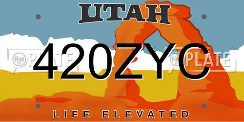 420ZYC Utah License Plate