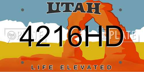 4216HD Utah License Plate