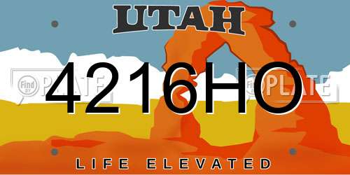 4216HO Utah License Plate