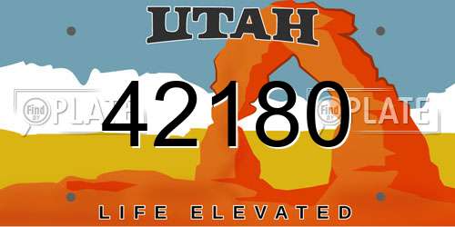 42180 Utah License Plate
