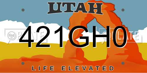 421GH0 Utah License Plate