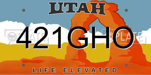 421GHO Utah License Plate