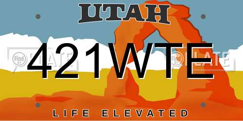 421WTE Utah License Plate