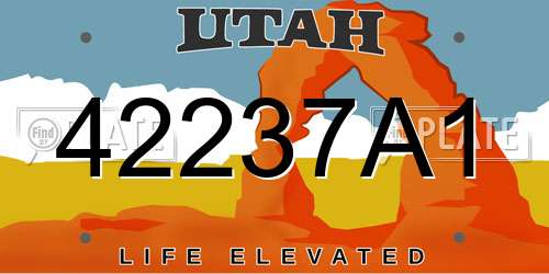 42237A1 Utah License Plate