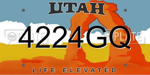4224GQ Utah License Plate