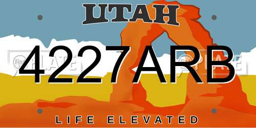 4227ARB Utah License Plate