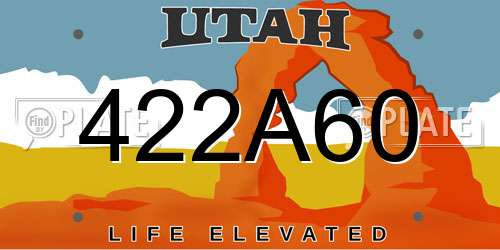 422A60 Utah License Plate