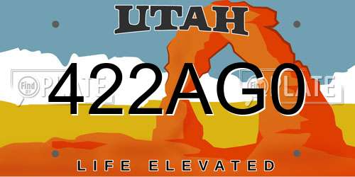422AG0 Utah License Plate
