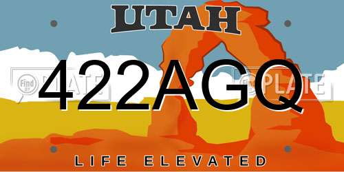 422AGQ Utah License Plate