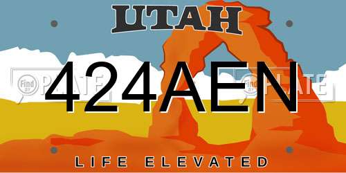 424AEN Utah License Plate