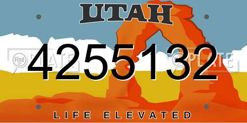 4255132 Utah License Plate