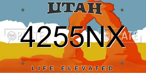 4255NX Utah License Plate