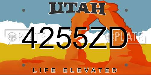 4255ZD Utah License Plate