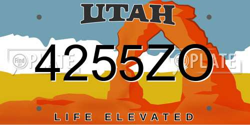 4255ZO Utah License Plate