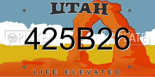 425B26 Utah License Plate
