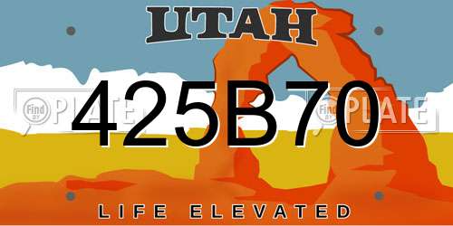 425B70 Utah License Plate
