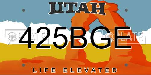 425BGE Utah License Plate