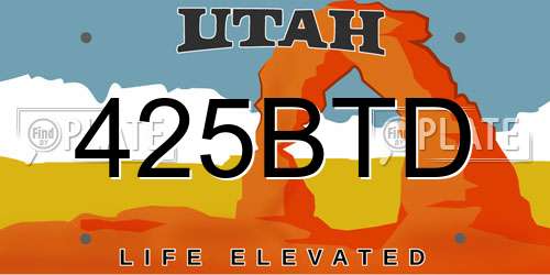 425BTD Utah License Plate