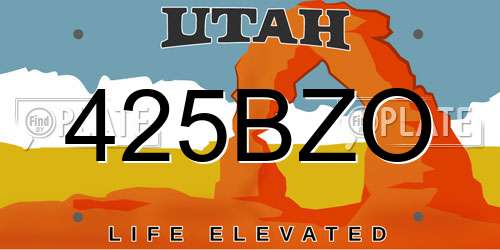425BZO Utah License Plate