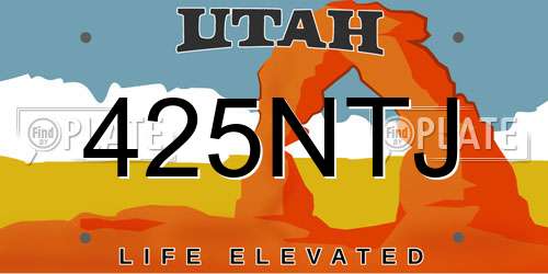 425NTJ Utah License Plate