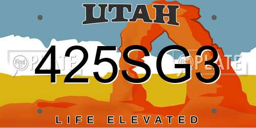 425SG3 Utah License Plate