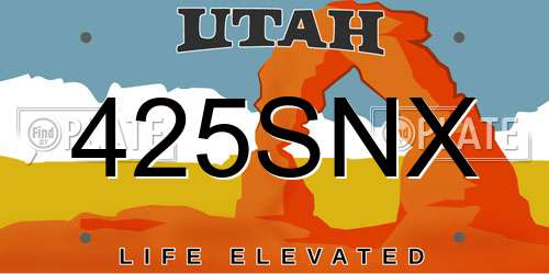 425SNX Utah License Plate