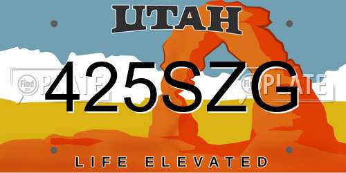 425SZG Utah License Plate